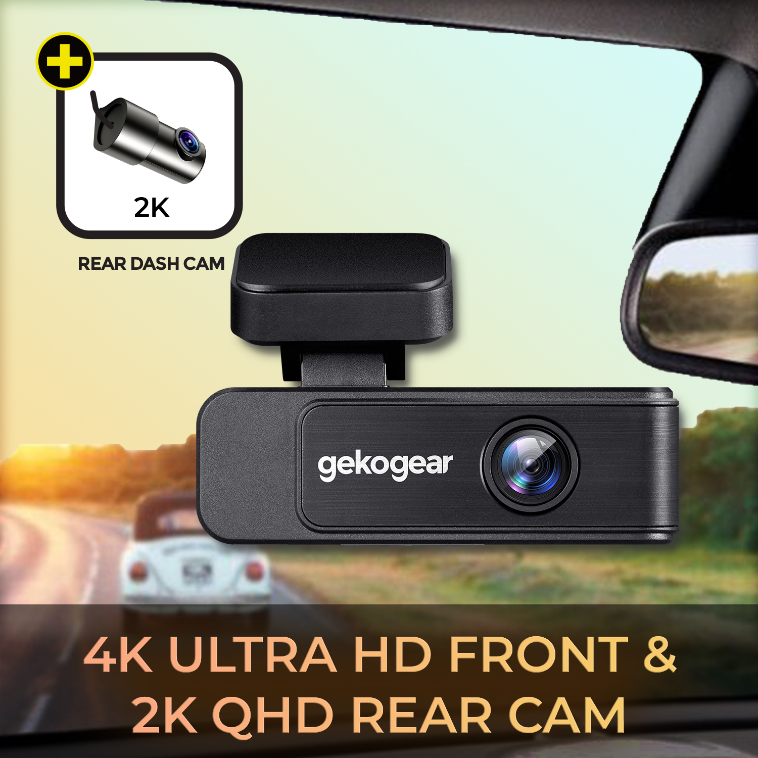 Orbit 410 Dual Channel 4K Front and 2K Rear Dash Cam with Wifi